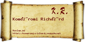 Komáromi Richárd névjegykártya