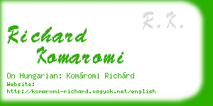 richard komaromi business card