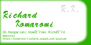 richard komaromi business card